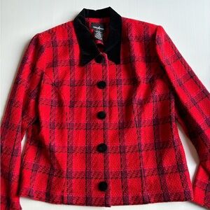 Positive Attitude Red Plaid Button Up